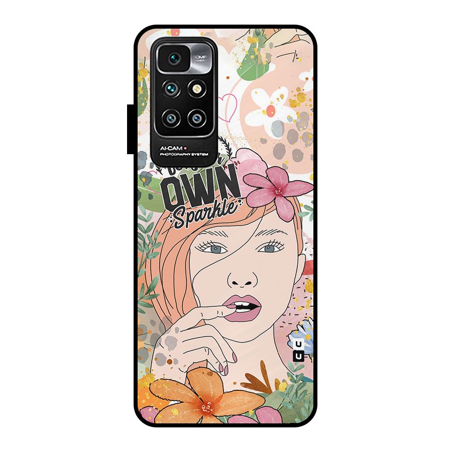 Be Your Own Sparkle Metal Back Case for Redmi 10 Prime