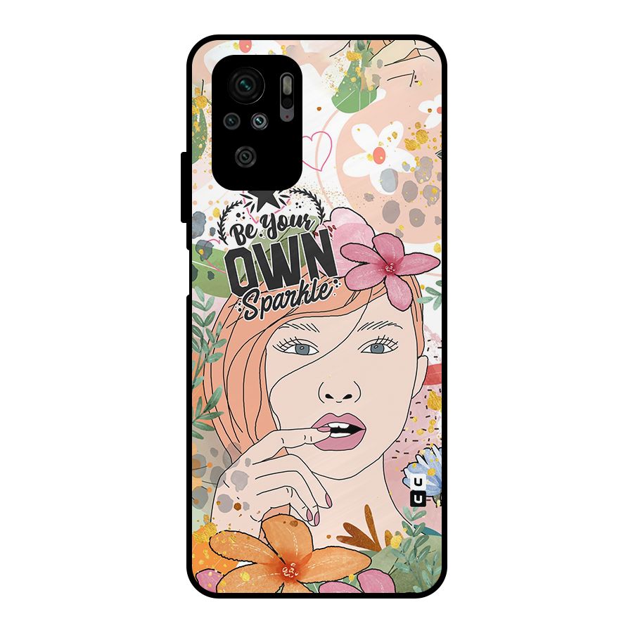 Be Your Own Sparkle Metal Back Case for Redmi Note 10S