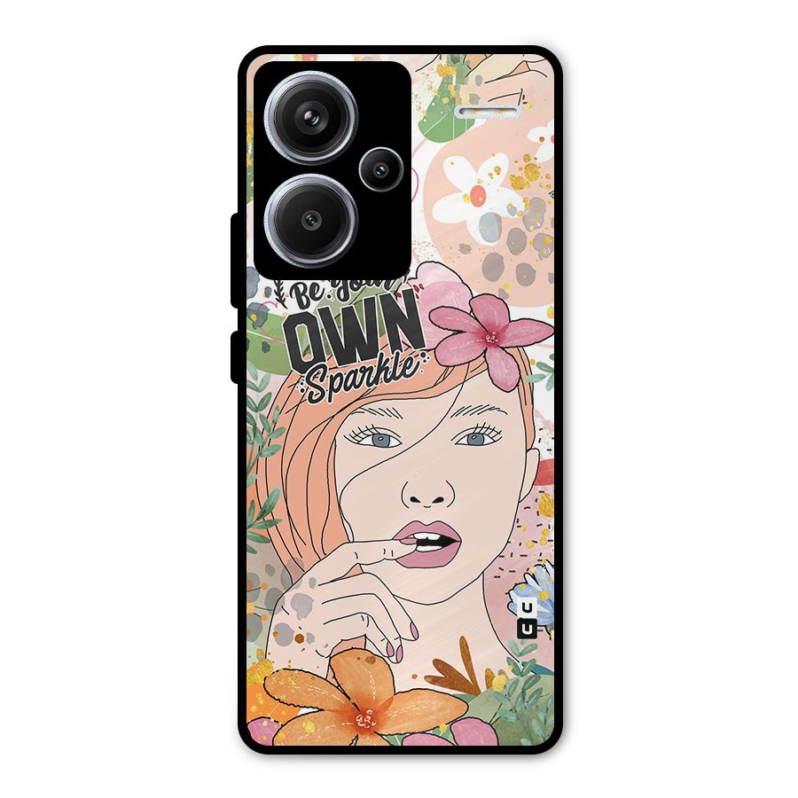 Be Your Own Sparkle Metal Back Case for Redmi Note 13 Pro Plus