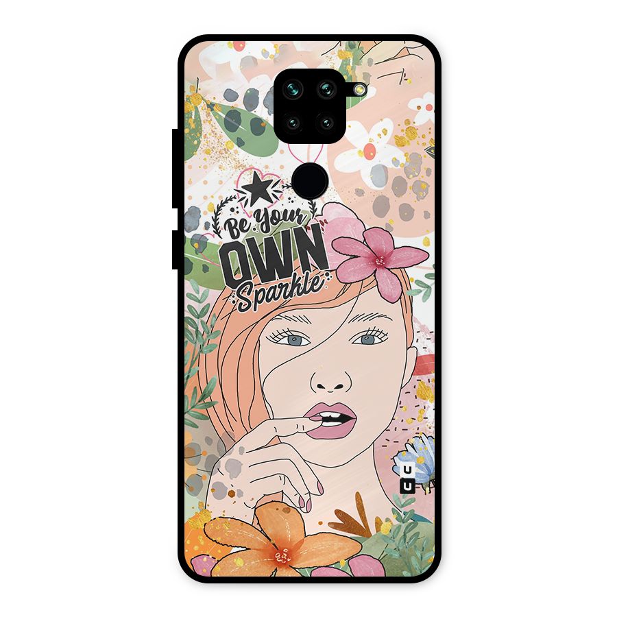 Be Your Own Sparkle Metal Back Case for Redmi Note 9
