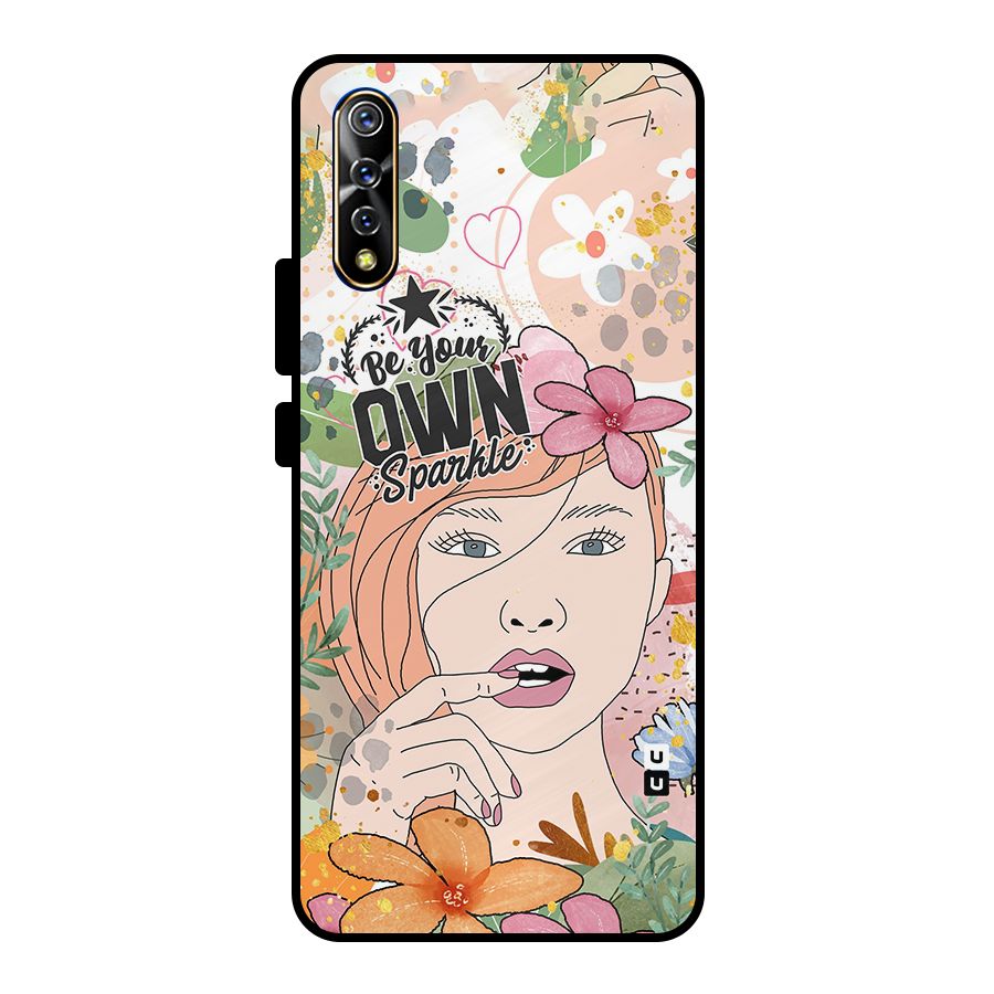 Be Your Own Sparkle Metal Back Case for Vivo S1