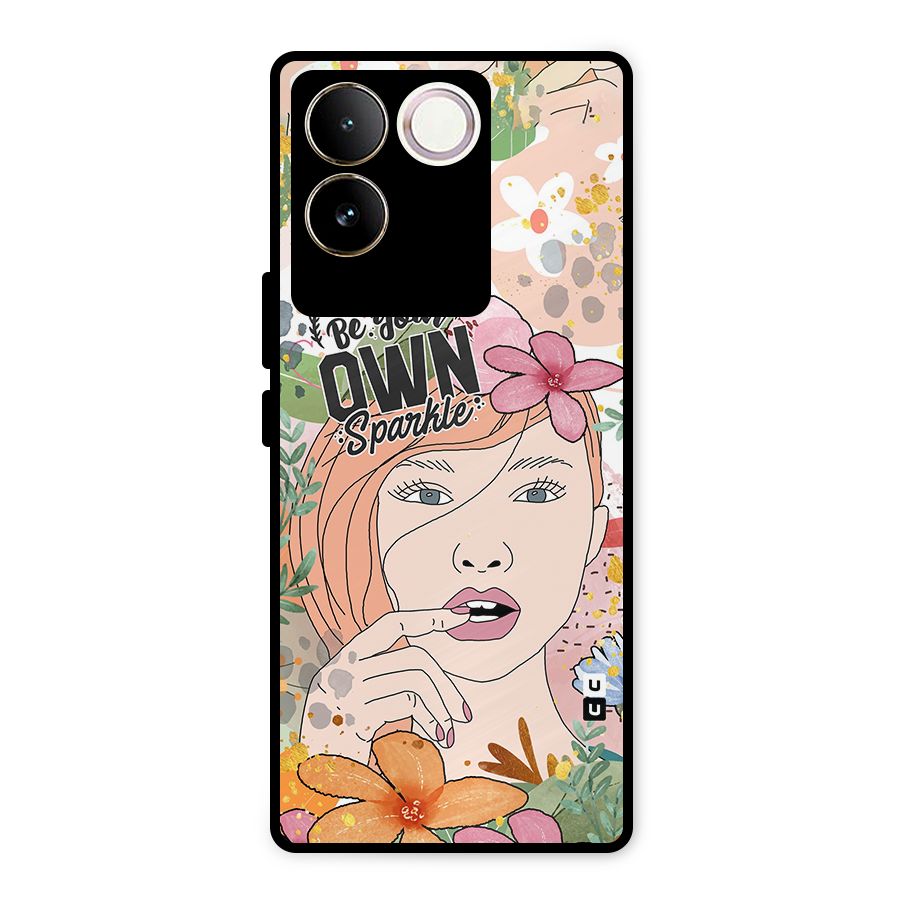 Be Your Own Sparkle Metal Back Case for Vivo T2 Pro