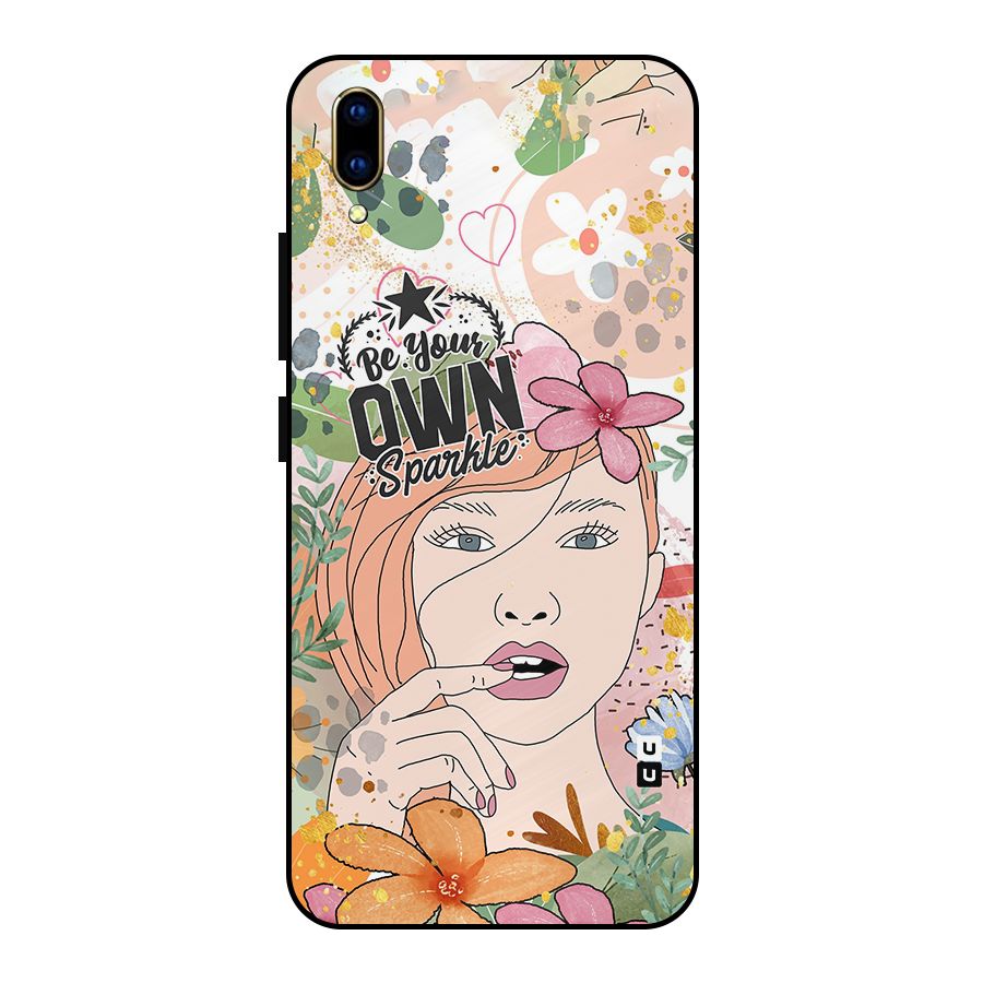 Be Your Own Sparkle Metal Back Case for Vivo V11 Pro