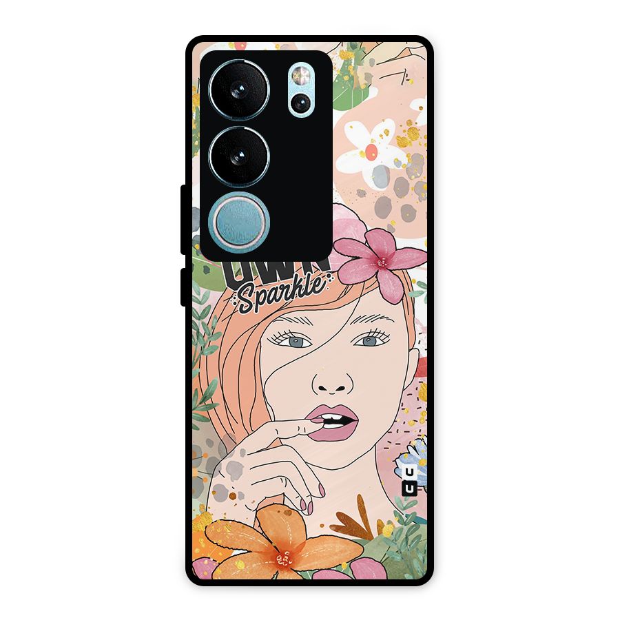Be Your Own Sparkle Metal Back Case for Vivo V29 Pro