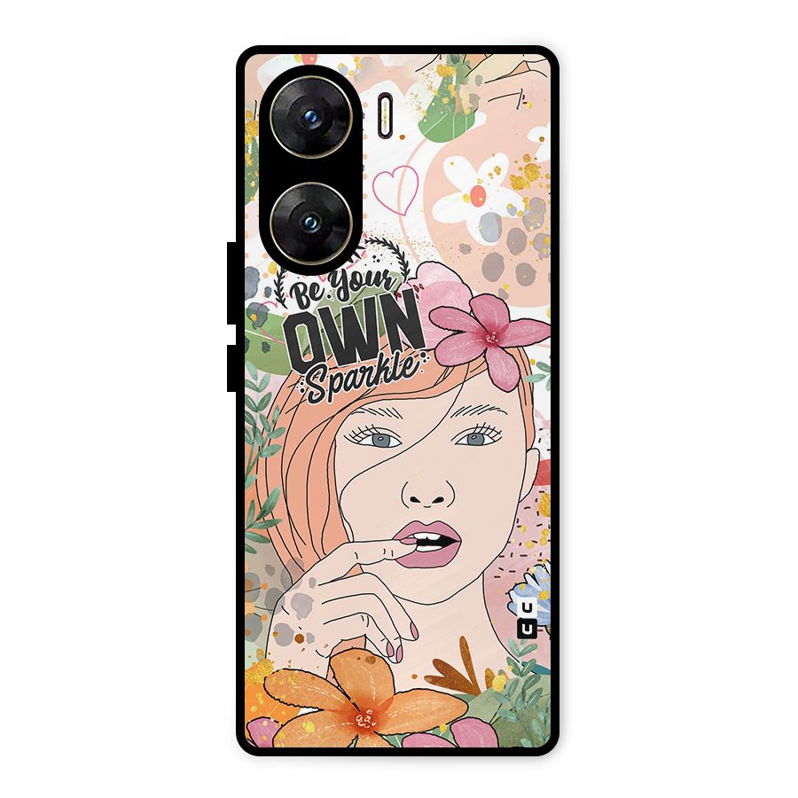 Be Your Own Sparkle Metal Back Case for Vivo V29e