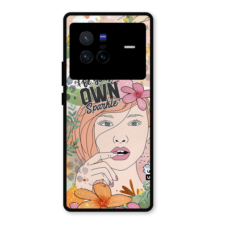Be Your Own Sparkle Metal Back Case for Vivo X80