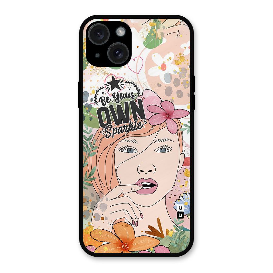 Be Your Own Sparkle Metal Back Case for iPhone 15 Plus