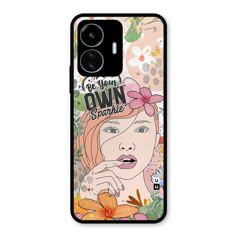 Be Your Own Sparkle Metal Back Case for vivo iQOO Z6 Lite 5G