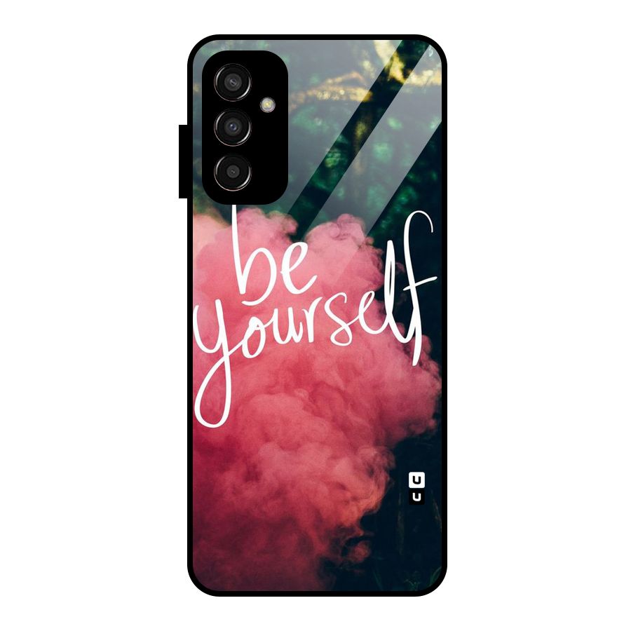 Be Yourself Greens Glass Back Case for Galaxy F13