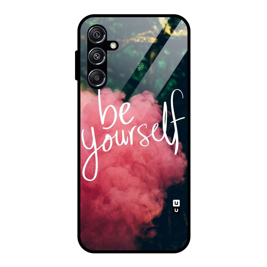 Be Yourself Greens Glass Back Case for Galaxy M34 5G