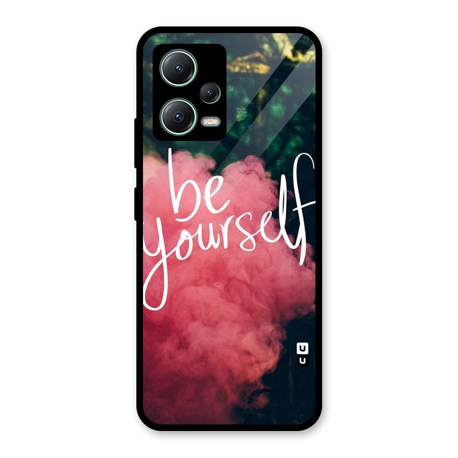 Be Yourself Greens Glass Back Case for Poco X5