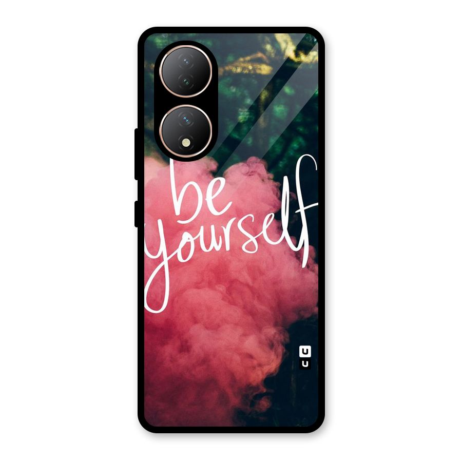 Be Yourself Greens Glass Back Case for Vivo T2
