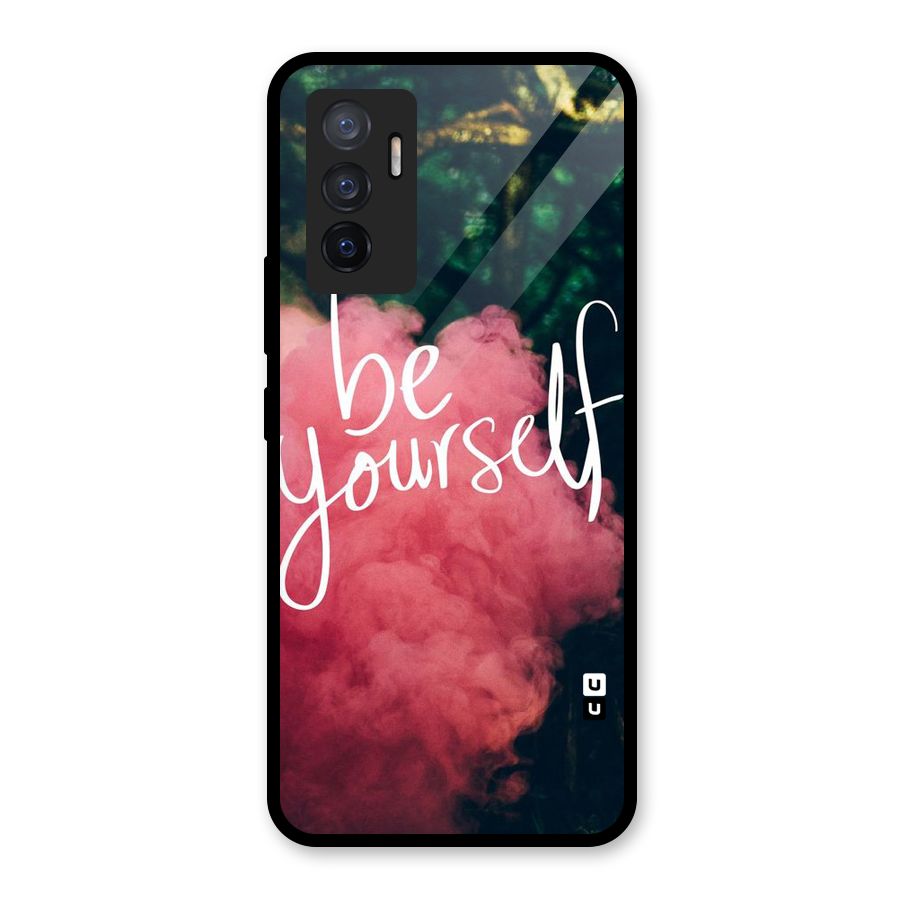 Be Yourself Greens Glass Back Case for Vivo V23e