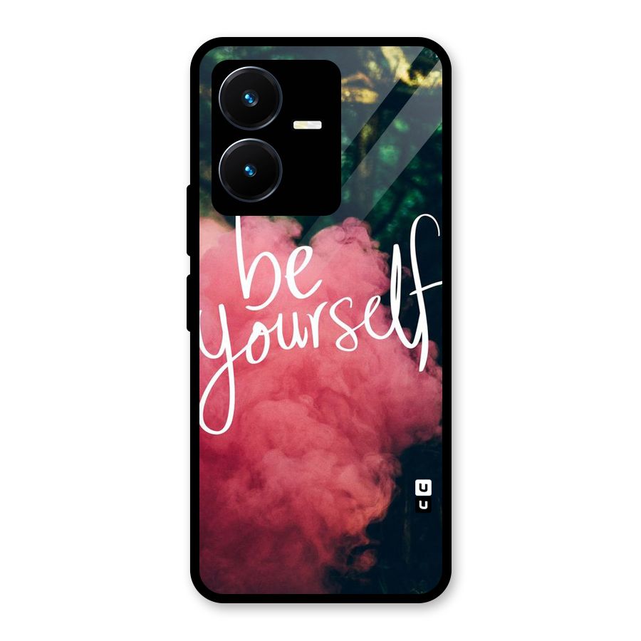 Be Yourself Greens Glass Back Case for Vivo Y22s