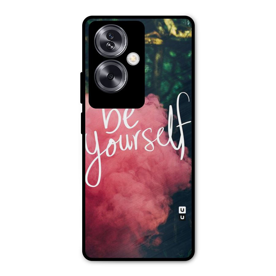 Be Yourself Greens Metal Back Case for Oppo A79 5G