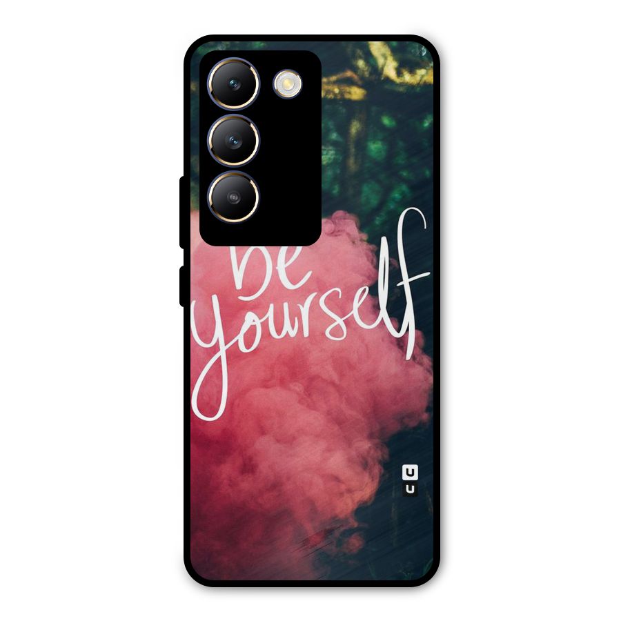 Be Yourself Greens Metal Back Case for Vivo T3 5G