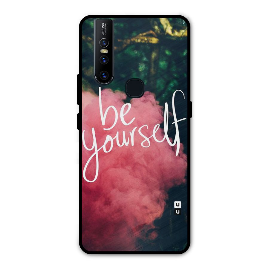 Be Yourself Greens Metal Back Case for Vivo V15