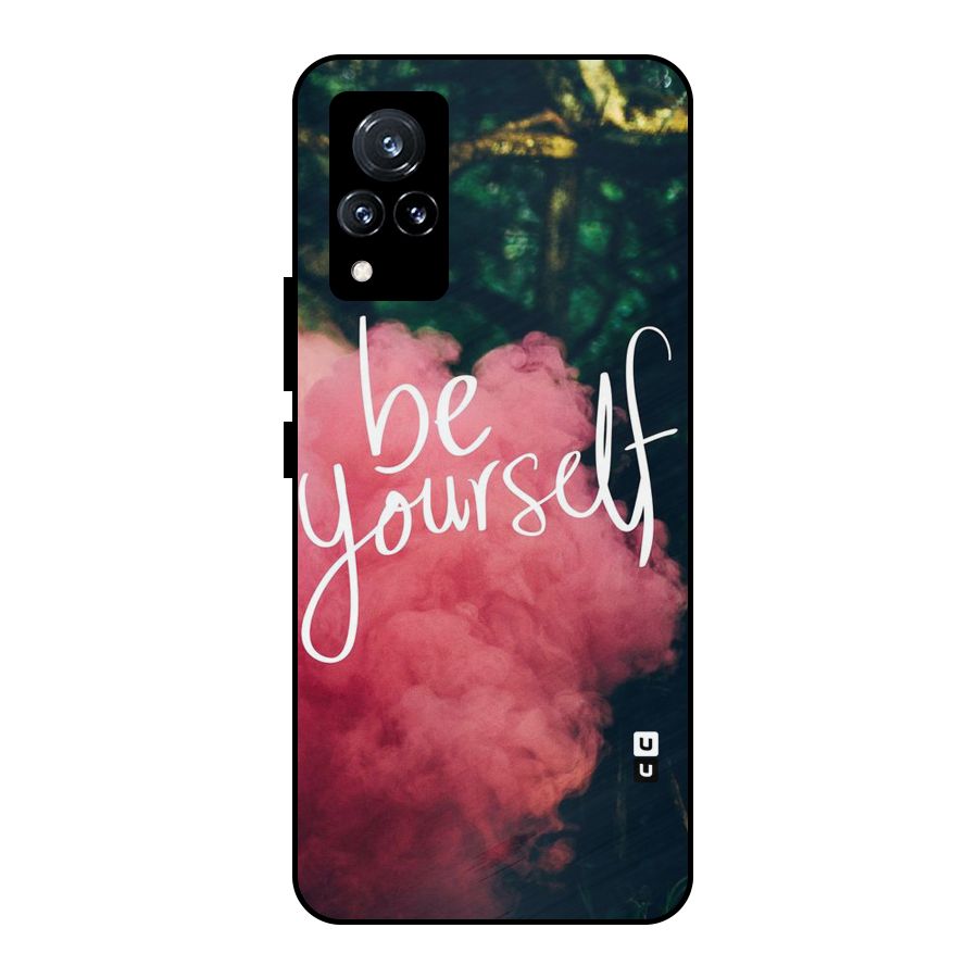 Be Yourself Greens Metal Back Case for Vivo V21 5G