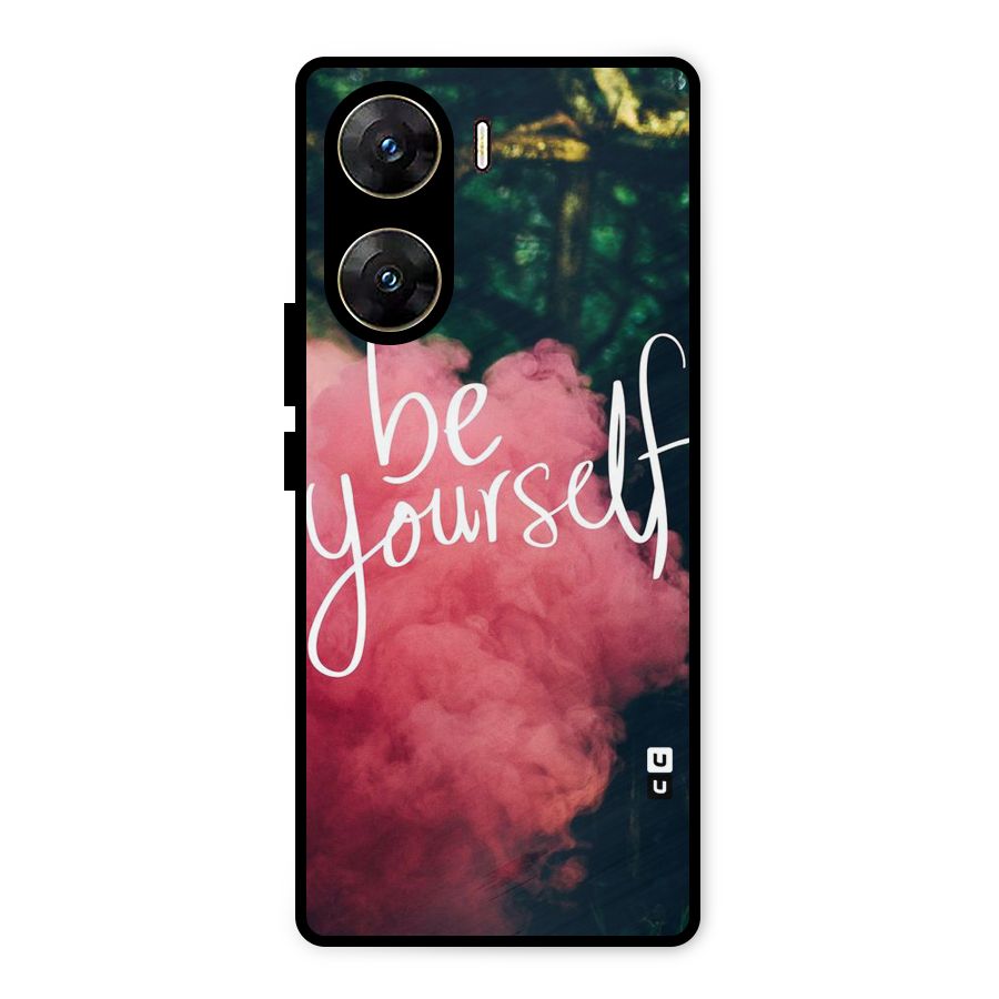 Be Yourself Greens Metal Back Case for Vivo V29e