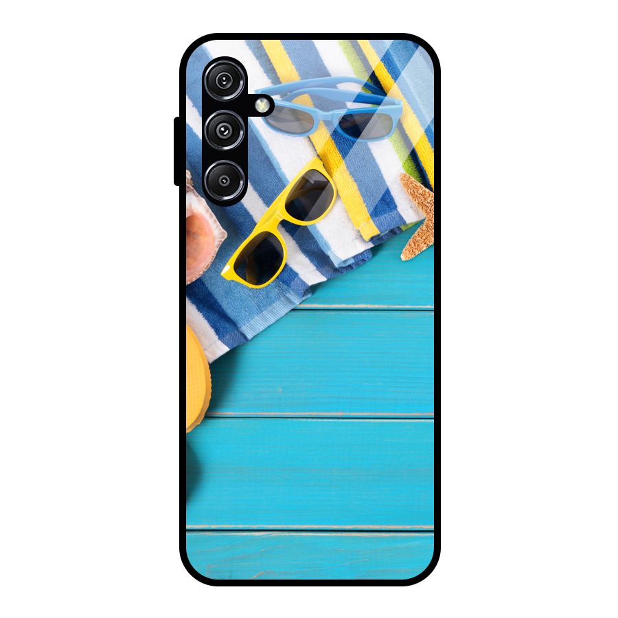 Beach Ready Glass Back Case for Galaxy M34 5G