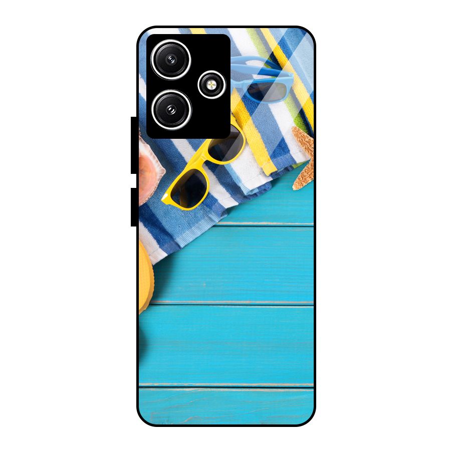 Beach Ready Glass Back Case for Poco M6 Pro
