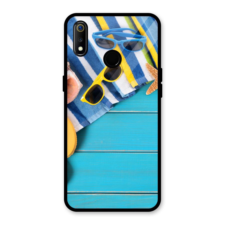Beach Ready Glass Back Case for Realme 3i
