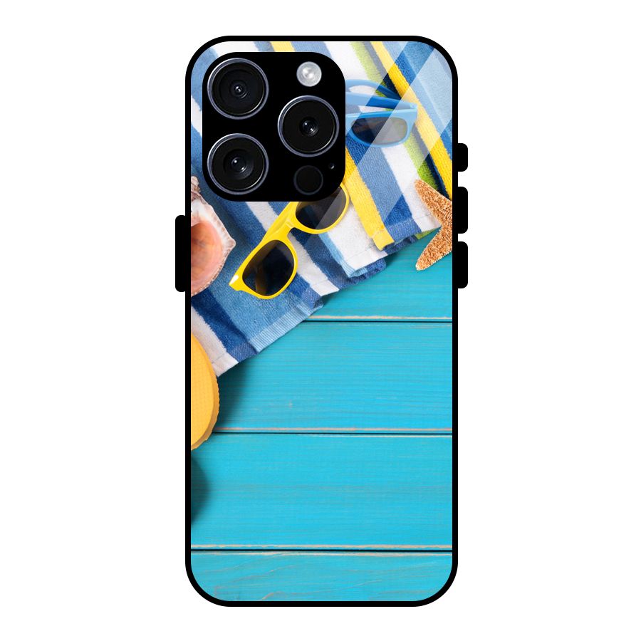 Beach Ready Glass Back Case for iPhone 15 Pro