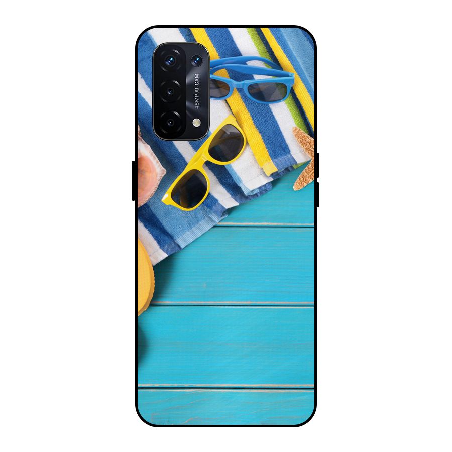 Beach Ready Metal Back Case for Oppo A74 5G