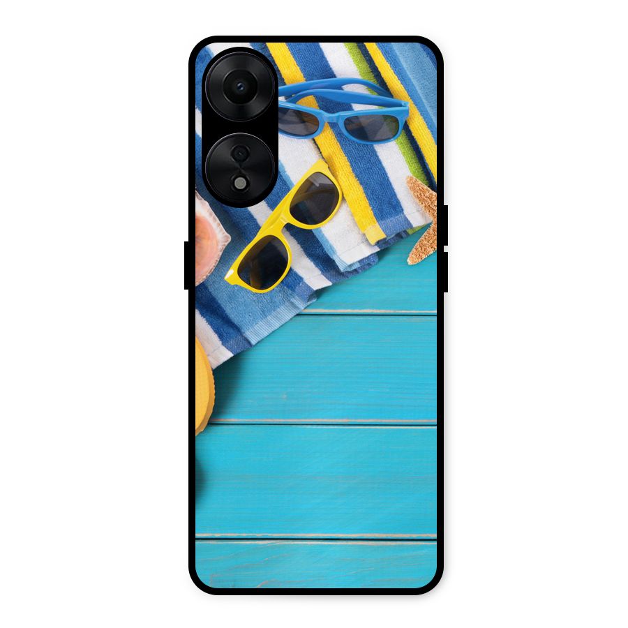 Beach Ready Metal Back Case for Oppo A78 5G