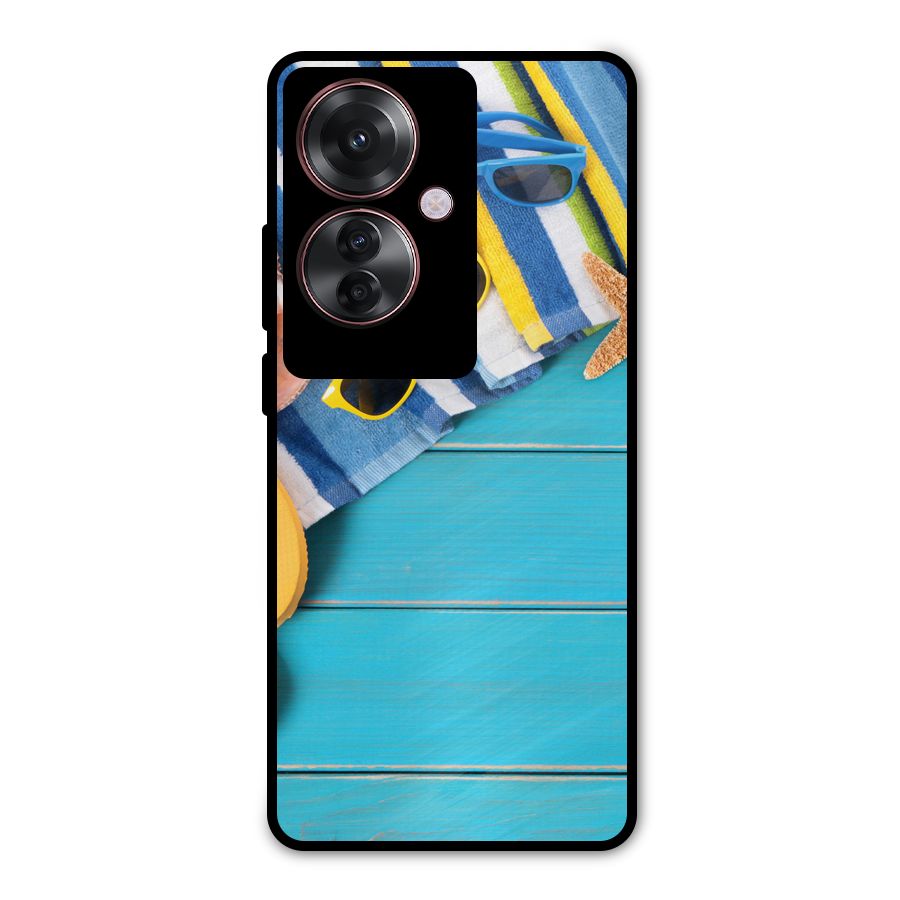 Beach Ready Metal Back Case for Oppo F25 Pro