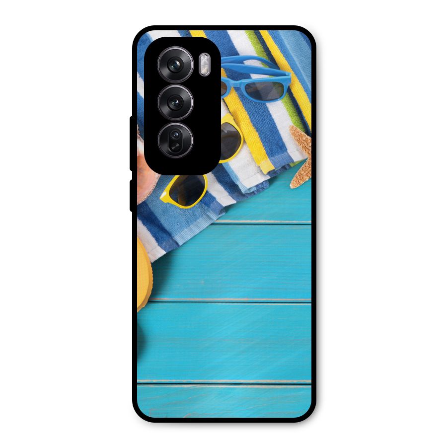 Beach Ready Metal Back Case for Oppo Reno12 Pro