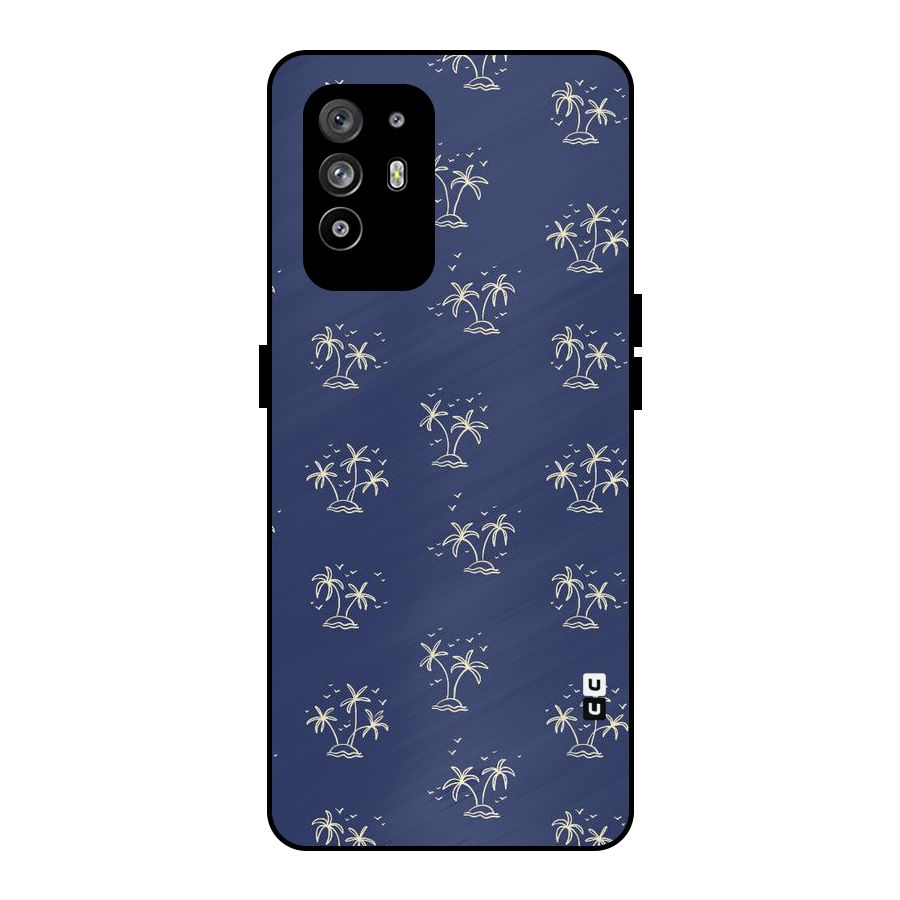 Beach Trees Metal Back Case for Oppo F19 Pro Plus 5G
