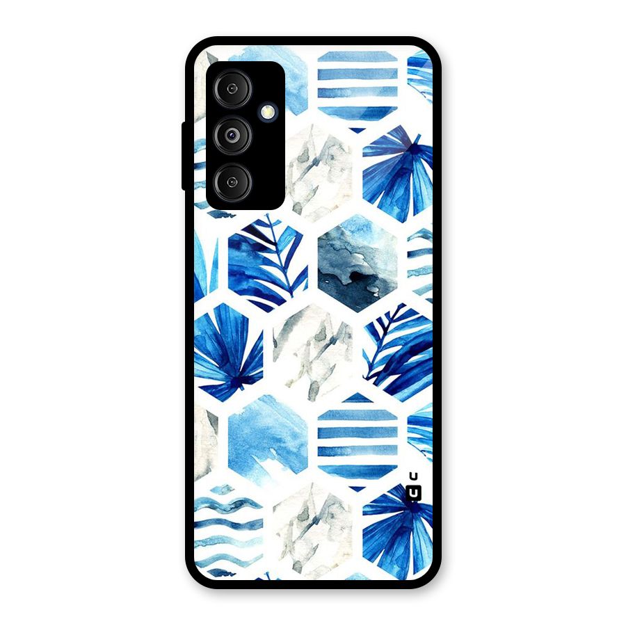 Beach Vibes Pentagon Design Glass Back Case for Galaxy M14 5G