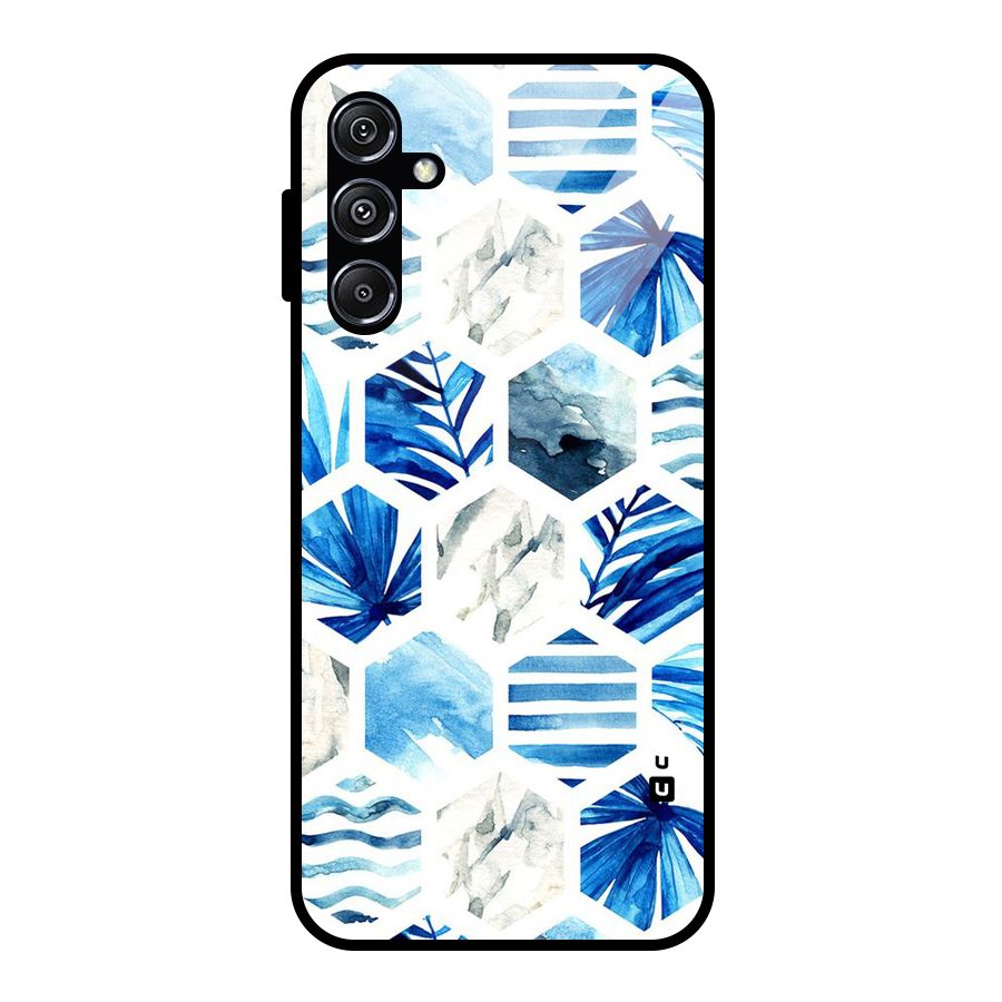Beach Vibes Pentagon Design Glass Back Case for Galaxy M34 5G