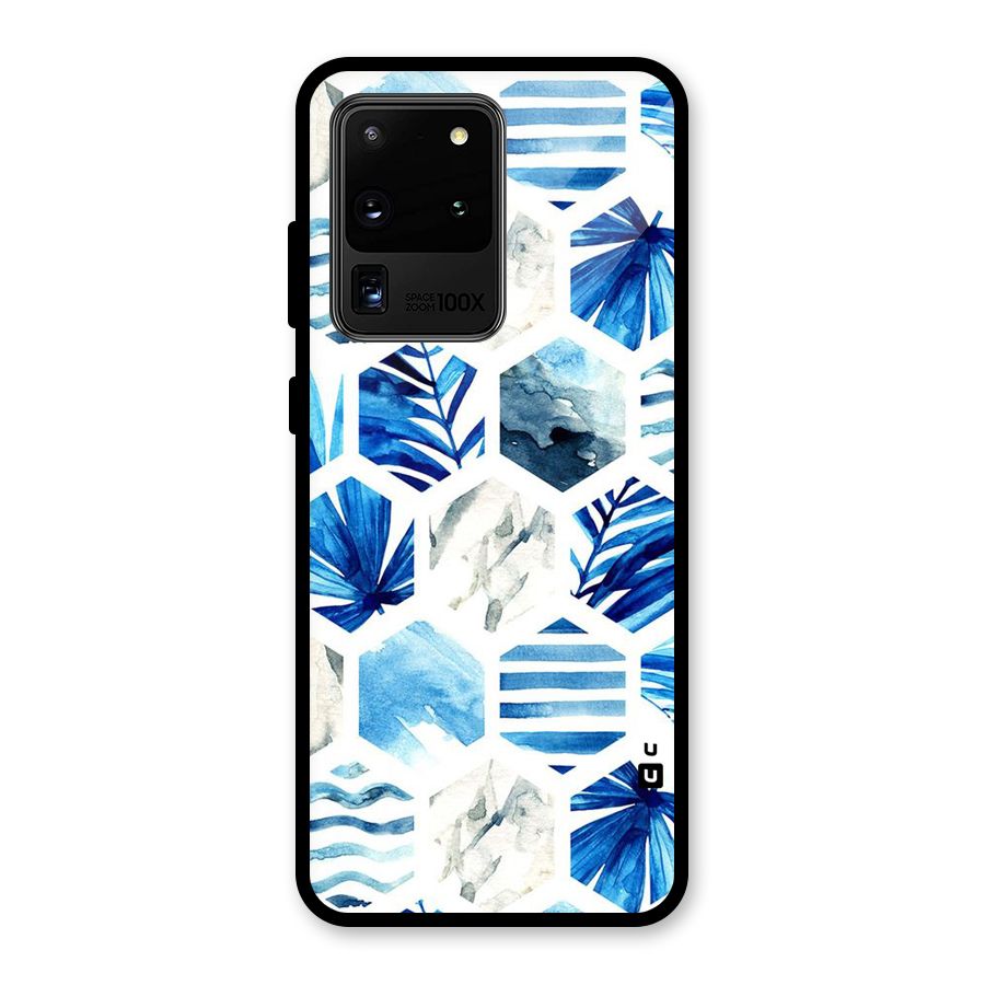 Beach Vibes Pentagon Design Glass Back Case for Galaxy S20 Ultra