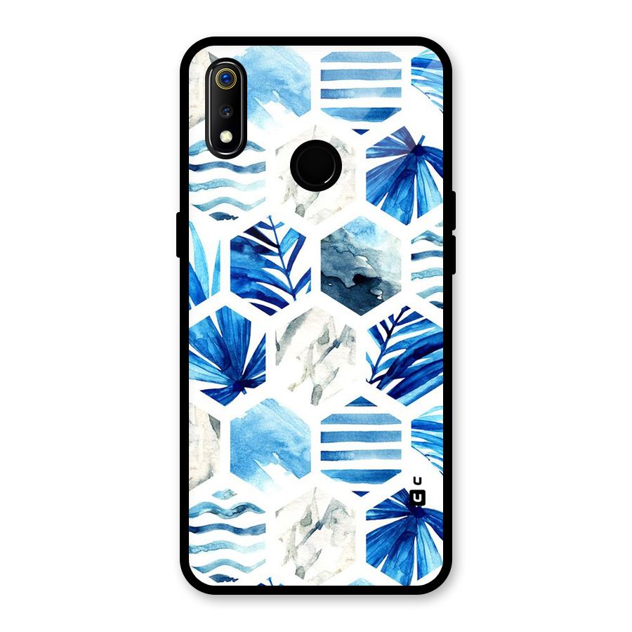 Beach Vibes Pentagon Design Glass Back Case for Realme 3i