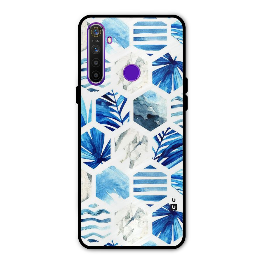 Beach Vibes Pentagon Design Glass Back Case for Realme 5s