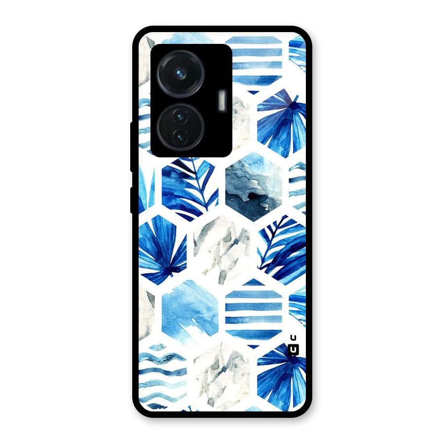 Beach Vibes Pentagon Design Glass Back Case for Vivo T1 44W