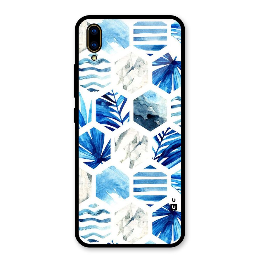 Beach Vibes Pentagon Design Glass Back Case for Vivo V11 Pro