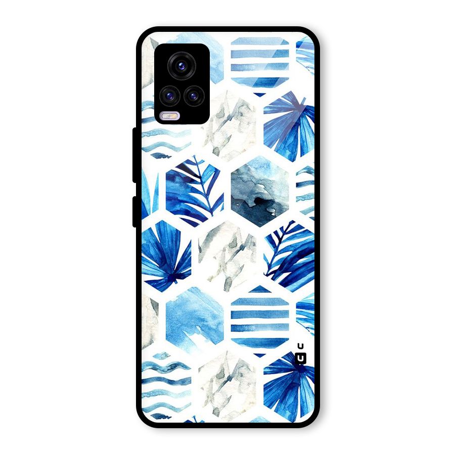 Beach Vibes Pentagon Design Glass Back Case for Vivo V20 2021