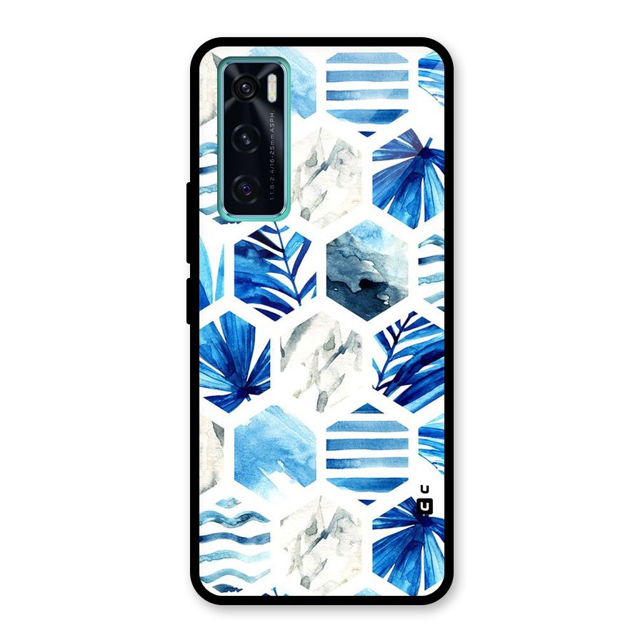 Beach Vibes Pentagon Design Glass Back Case for Vivo V20 SE