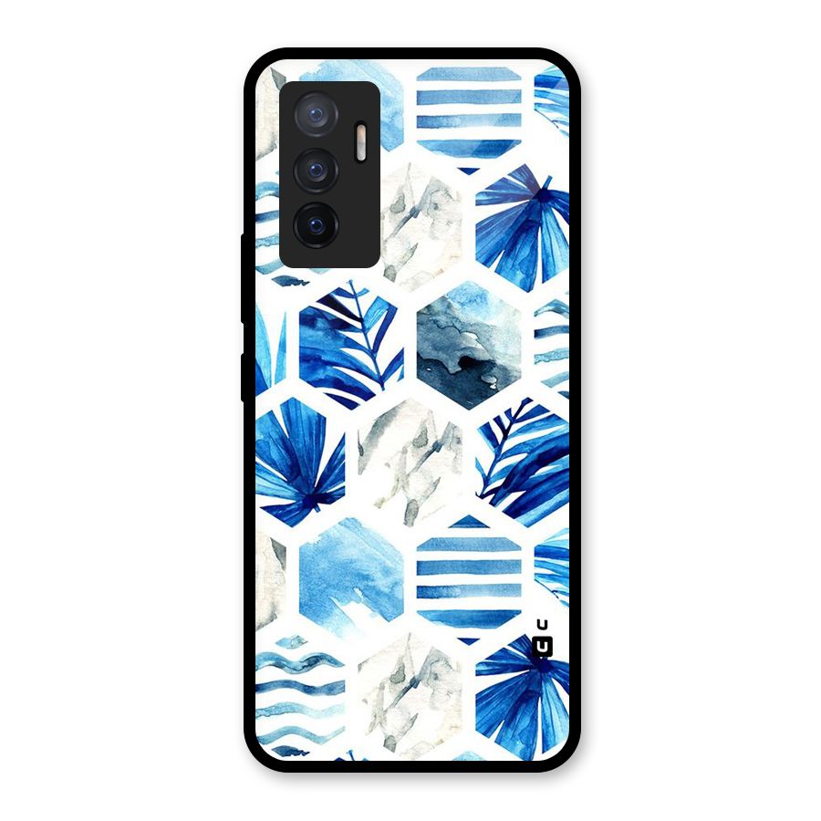 Beach Vibes Pentagon Design Glass Back Case for Vivo V23e