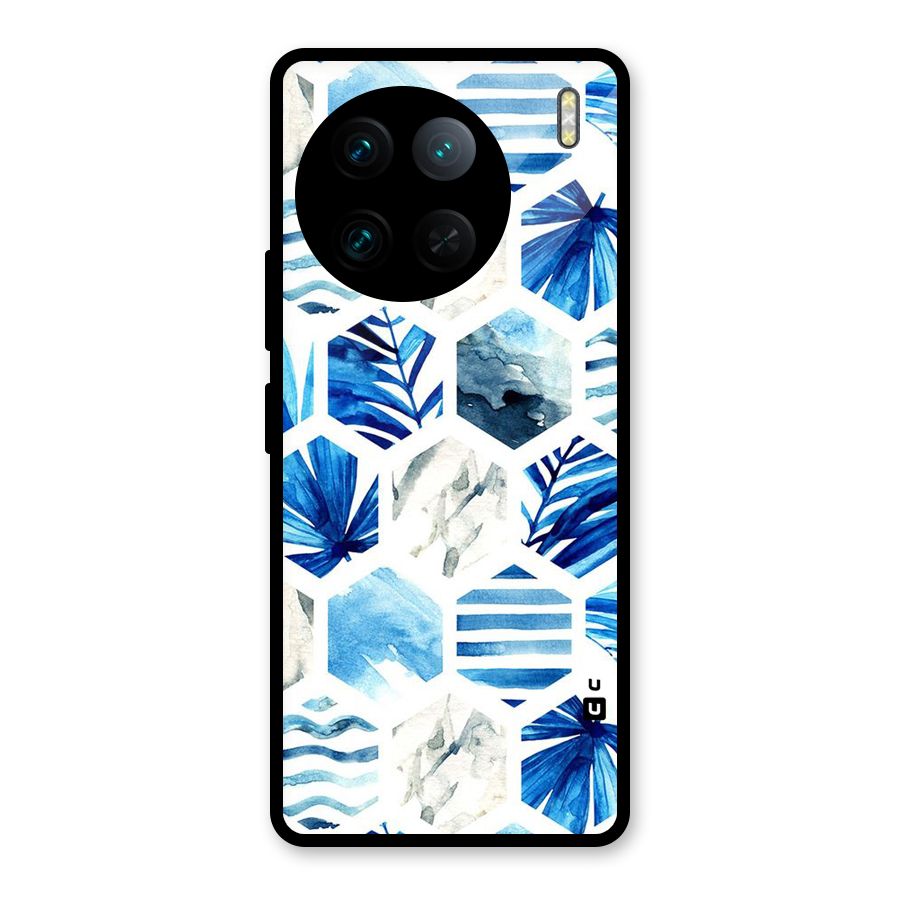 Beach Vibes Pentagon Design Glass Back Case for Vivo X90 Pro