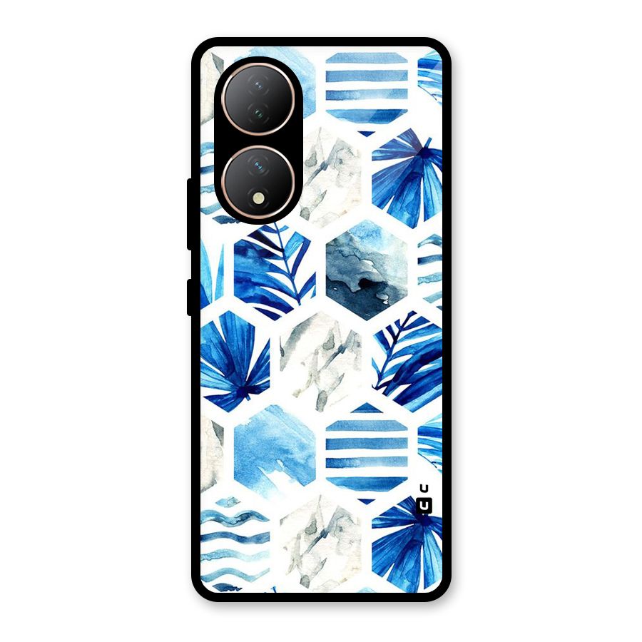 Beach Vibes Pentagon Design Glass Back Case for Vivo Y100A