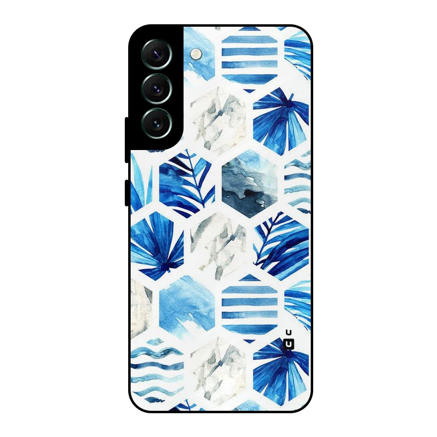 Beach Vibes Pentagon Design Metal Back Case for Galaxy S22 Plus 5G