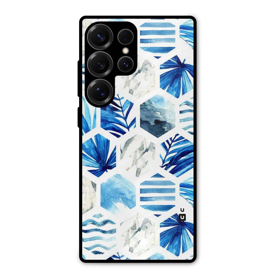 Beach Vibes Pentagon Design Metal Back Case for Galaxy S25 Ultra