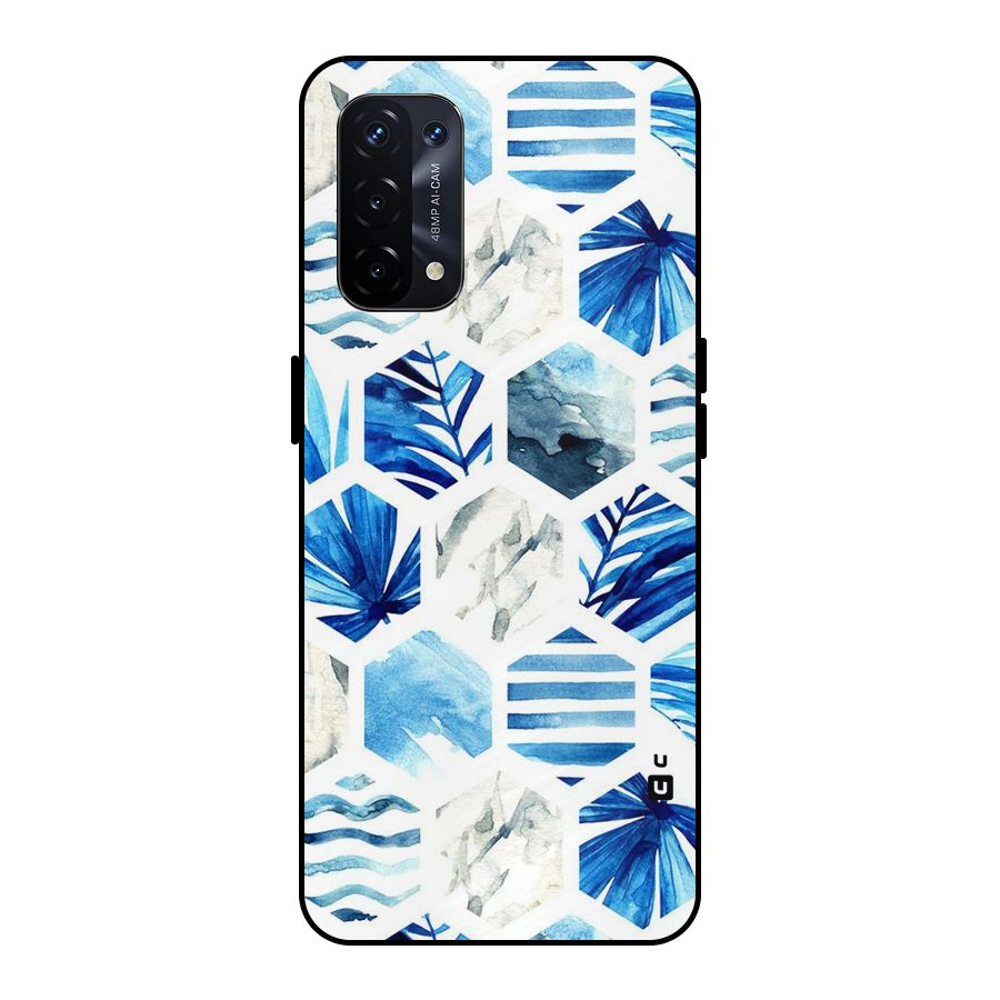 Beach Vibes Pentagon Design Metal Back Case for Oppo A74 5G