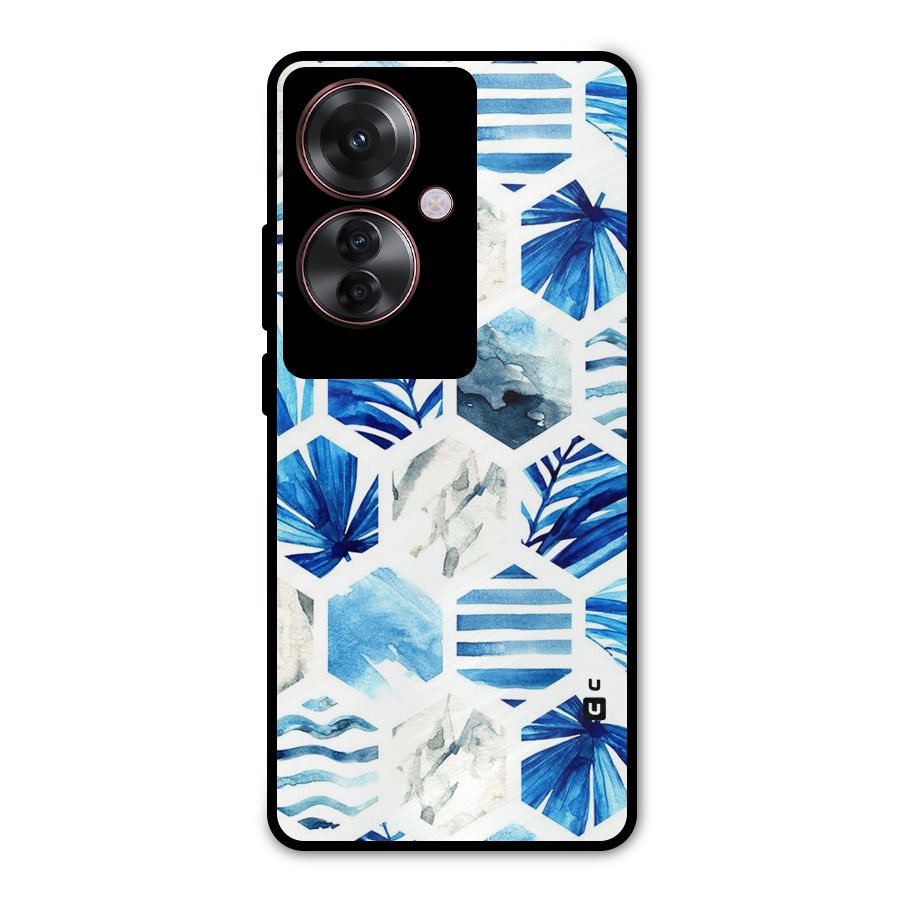 Beach Vibes Pentagon Design Metal Back Case for Oppo F25 Pro