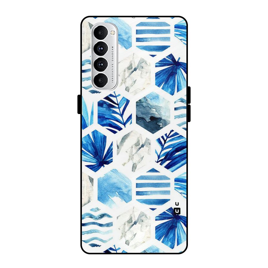 Beach Vibes Pentagon Design Metal Back Case for Oppo Reno4 Pro