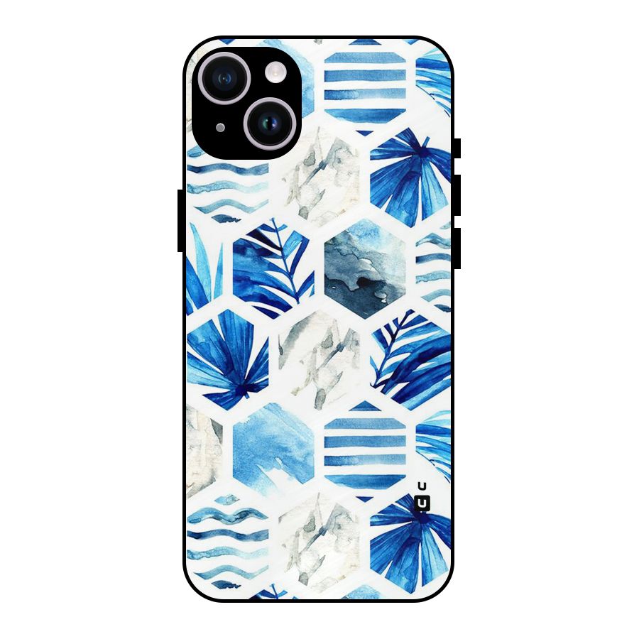 Beach Vibes Pentagon Design Metal Back Case for iPhone 14 Plus